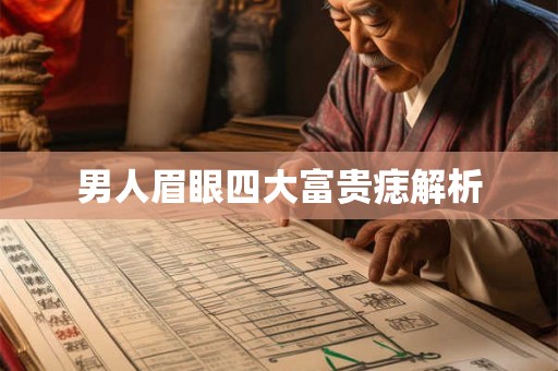 男人眉眼四大富贵痣解析
