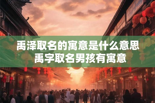禹泽取名的寓意是什么意思  禹字取名男孩有寓意