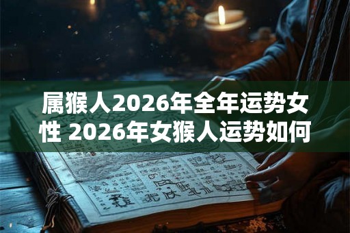 属猴人2026年全年运势女性 2026年女猴人运势如何