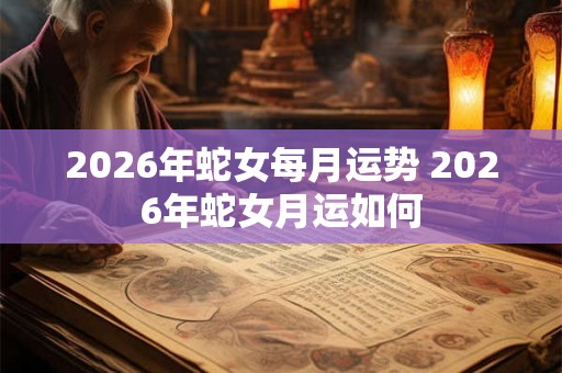 2026年蛇女每月运势 2026年蛇女月运如何