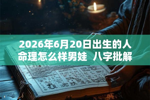 2026年6月20日出生的人命理怎么样男娃  八字批解