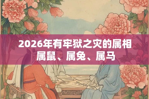 2026年有牢狱之灾的属相 属鼠、属兔、属马