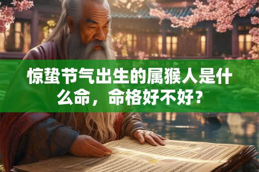 惊蛰节气出生的属猴人是什么命，命格好不好？