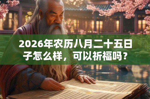 2026年农历八月二十五日子怎么样，可以祈福吗？
