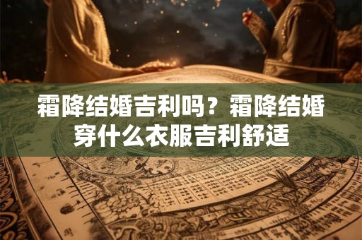 霜降结婚吉利吗？霜降结婚穿什么衣服吉利舒适