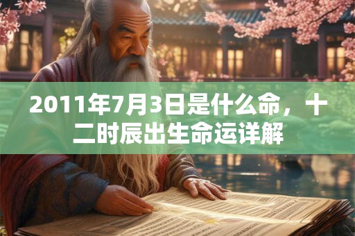 2011年7月3日是什么命，十二时辰出生命运详解