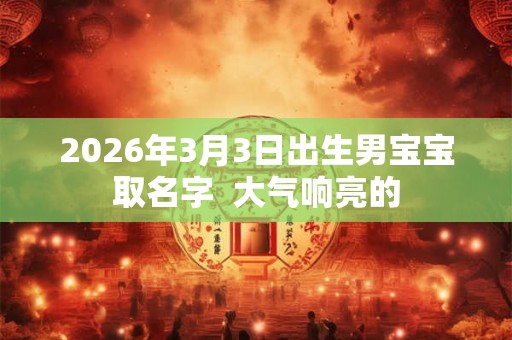 2026年3月3日出生男宝宝取名字  大气响亮的