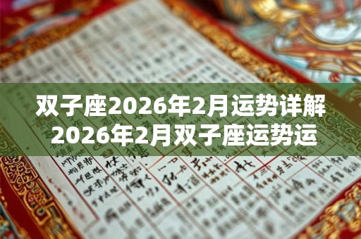 双子座2026年2月运势详解 2026年2月双子座运势运程分析