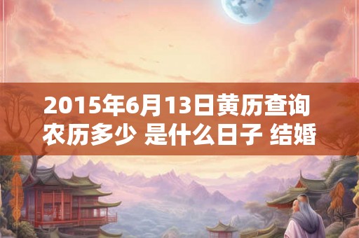 2015年6月13日黄历查询 农历多少 是什么日子 结婚吉时