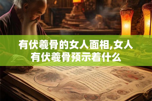 有伏羲骨的女人面相,女人有伏羲骨预示着什么