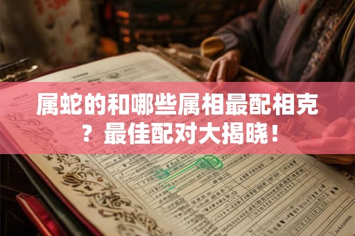 属蛇的和哪些属相最配相克？最佳配对大揭晓！
