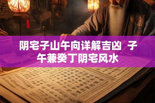 阴宅子山午向详解吉凶  子午兼癸丁阴宅风水