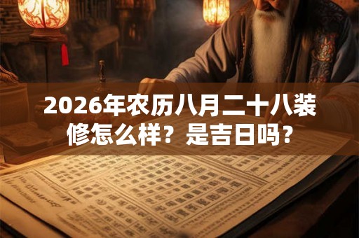 2026年农历八月二十八装修怎么样?是吉日吗? 2026年农历八月二十八装修怎么样?是吉日吗?