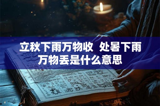 立秋下雨万物收  处暑下雨万物丢是什么意思
