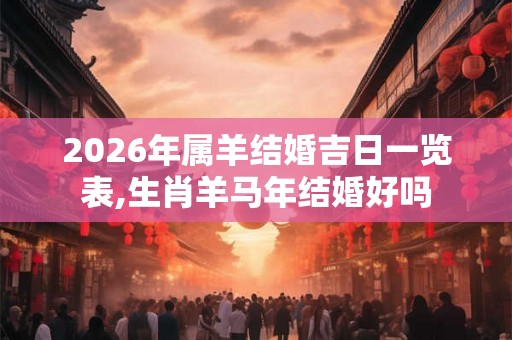 2026年属羊结婚吉日一览表,生肖羊马年结婚好吗