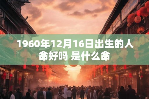 1960年12月16日出生的人命好吗 是什么命 1960年12月16日出生的人命好吗 是什么命