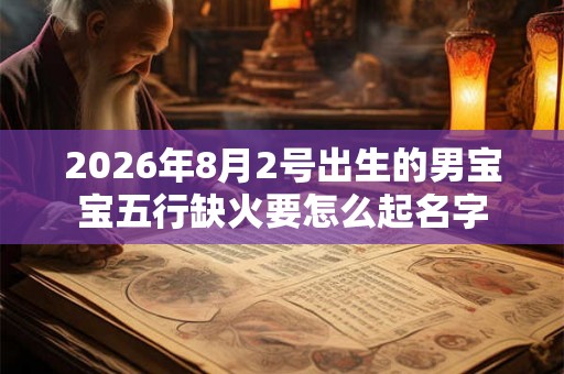 2026年8月2号出生的男宝宝五行缺火要怎么起名字