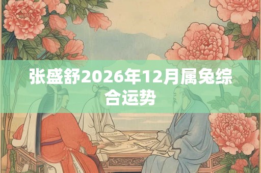 张盛舒2026年12月属兔综合运势