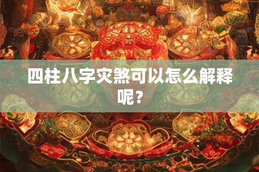 四柱八字灾煞可以怎么解释呢？