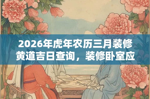 2026年虎年农历三月装修黄道吉日查询，装修卧室应该注意什么？
