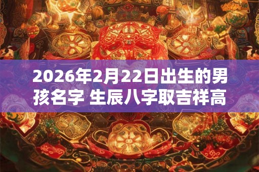 2026年2月22日出生的男孩名字 生辰八字取吉祥高分好名