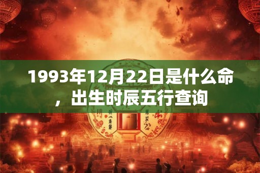 1993年12月22日是什么命，出生时辰五行查询