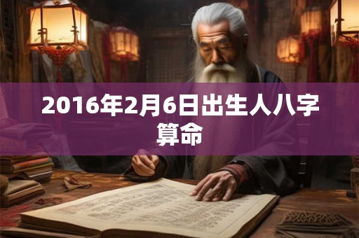 2016年2月6日出生人八字算命