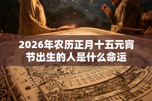 2026年农历正月十五元宵节出生的人是什么命运