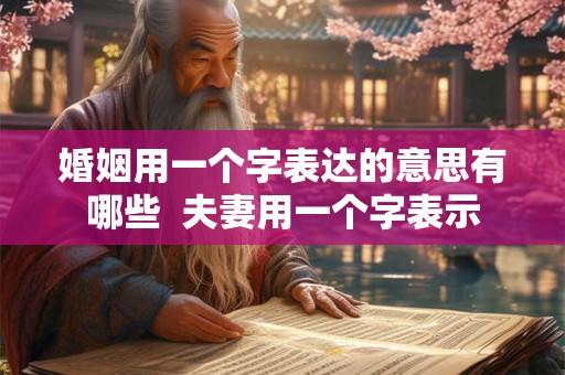 婚姻用一个字表达的意思有哪些  夫妻用一个字表示