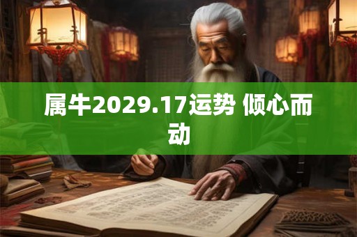 属牛2029.17运势 倾心而动
