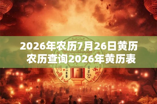 2026年农历7月26日黄历  农历查询2026年黄历表