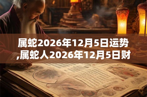 属蛇2026年12月5日运势,属蛇人2026年12月5日财运,生肖蛇2026年12月5日运势
