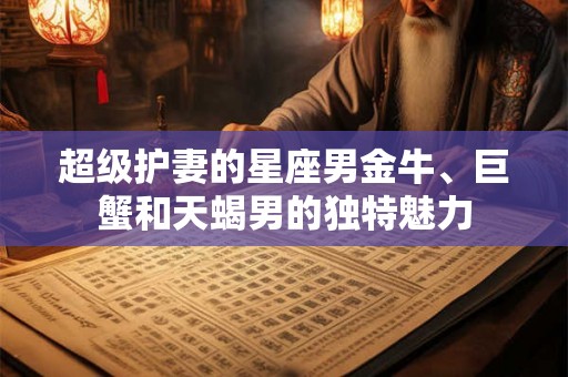 超级护妻的星座男金牛、巨蟹和天蝎男的独特魅力