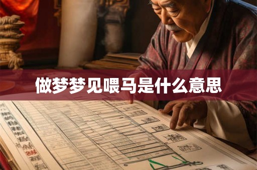 做梦梦见喂马是什么意思