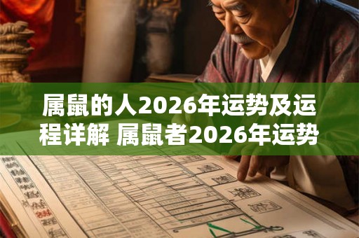 属鼠的人2026年运势及运程详解 属鼠者2026年运势如何 属鼠的人2026年运势及运程详解 属鼠者2026年运势如何