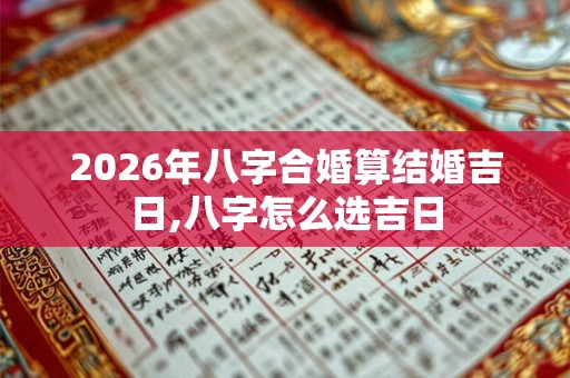 2026年八字合婚算结婚吉日,八字怎么选吉日