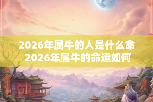 2026年属牛的人是什么命 2026年属牛的命运如何
