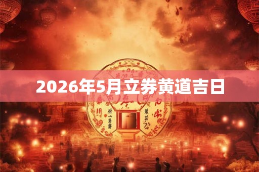 2026年5月立券黄道吉日
