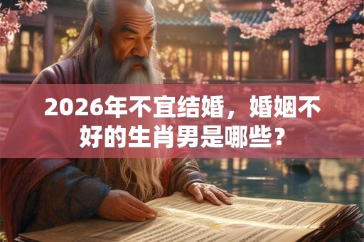 2026年不宜结婚,婚姻不好的生肖男是哪些? 2026年不宜结婚,婚姻不好的生肖男是哪些?