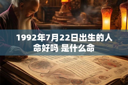 1992年7月22日出生的人命好吗 是什么命 1992年7月22日出生的人命好吗 是什么命