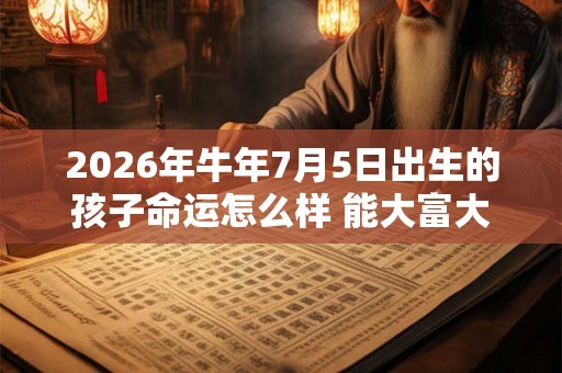 2026年牛年7月5日出生的孩子命运怎么样 能大富大贵不 2026年牛年7月5日出生的孩子命运怎么样 能大富大贵不