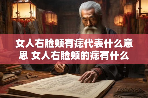 女人右脸颊有痣代表什么意思 女人右脸颊的痣有什么寓意