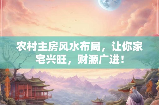 农村主房风水布局，让你家宅兴旺，财源广进！