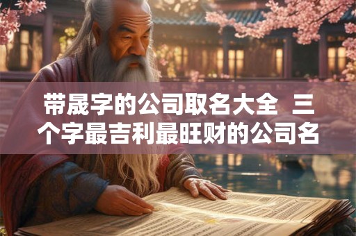 带晟字的公司取名大全  三个字最吉利最旺财的公司名