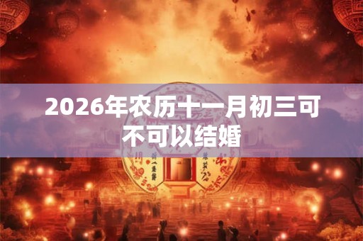 2026年农历十一月初三可不可以结婚