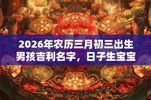 2026年农历三月初三出生男孩吉利名字，日子生宝宝好吗？