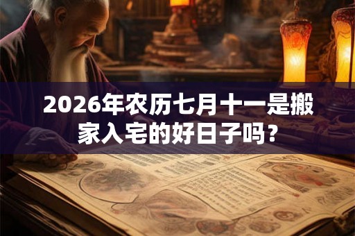 2026年农历七月十一是搬家入宅的好日子吗? 2026年农历七月十一是搬家入宅的好日子吗?