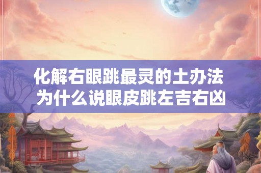 化解右眼跳最灵的土办法 为什么说眼皮跳左吉右凶