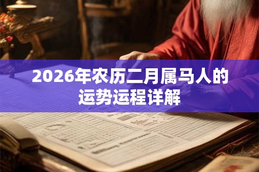 2026年农历二月属马人的运势运程详解