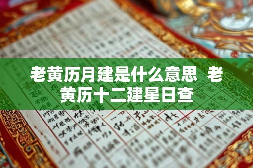老黄历月建是什么意思  老黄历十二建星日查